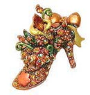 Lady's Shoe Crystal Brooch Pin,