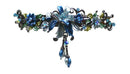 Large Crystal Flower Barrette with Hanging Ornament