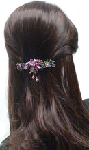 Large Crystal Flower Barrette with Hanging Ornament