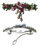 Large Crystal Flower Barrette with Hanging Ornament