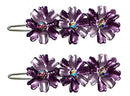 Pair of Daisy Flower Barretttes Snap-on Clip for Thin Hair YY86500-11