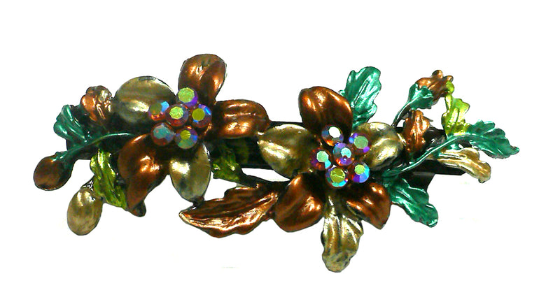 Flower Crystal Barrette Festive Colors YY86800-11