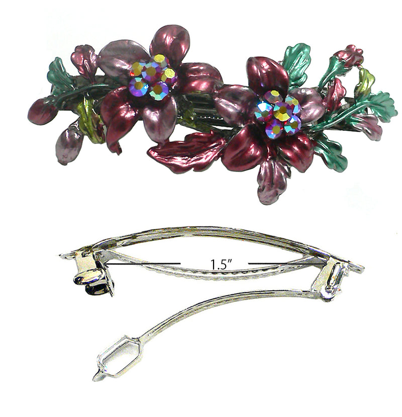 Flower Crystal Barrette Festive Colors YY86800-11