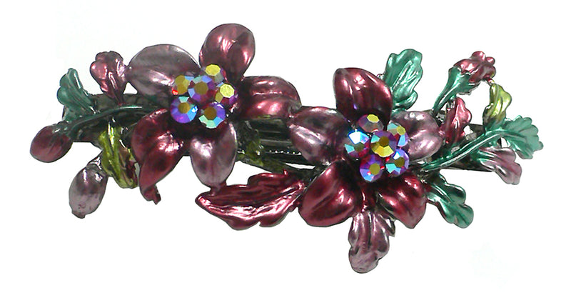 Flower Crystal Barrette Festive Colors YY86800-11