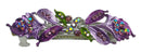 Bella Medium Barrette Flower and Leaves Hair Clip Sparkly Crystals YY86800-3 - Bella Fashion Jewelry Inc