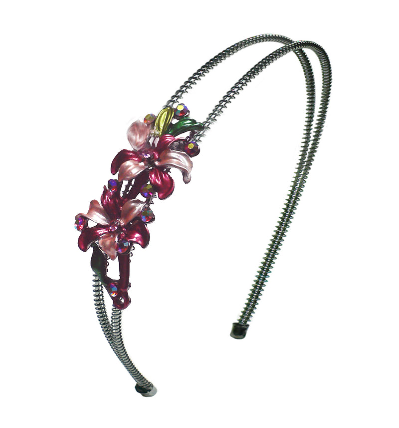 Crystal Flower Headband Resilient Metal Hair band YY86801-1