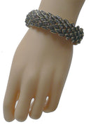 BraceletEasy Bella Metal Bangle Bracelet Gorgeous Design Antique Gold Tone Hinge Closure Easy to put on And Remove W83020-S1