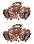 Hc1448 Bella Set of 2 or 3 Medium/Small Crystal Metal Jaw Clip Opal Beads CI86410-1448