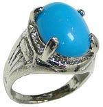 Half Oval Stone Ring in Sizes 6-9 OD80150-OVblue